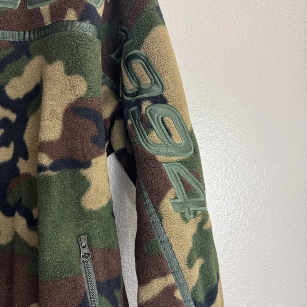 Supreme Polartec Half Zip Hooded Sweatshirt Woodland Camo Size XL